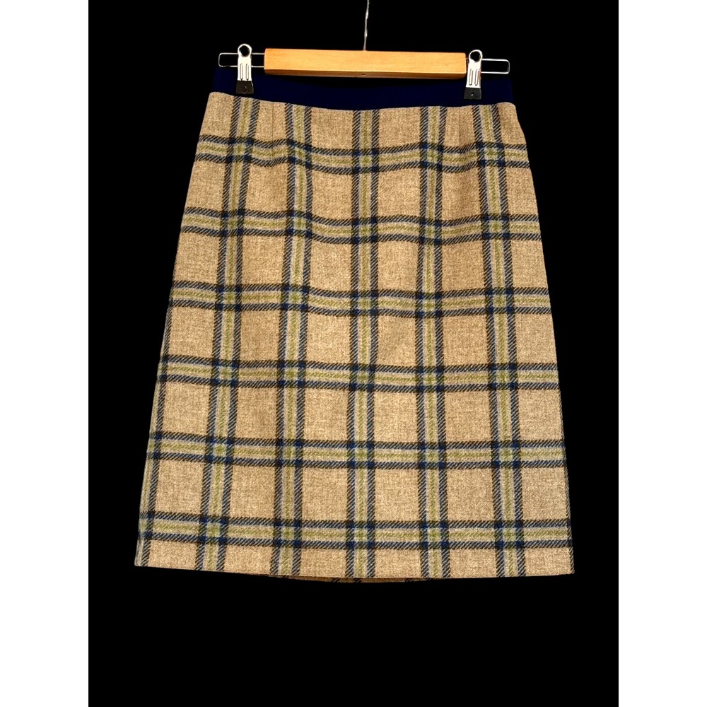 Boden British Tweed by Moon Wool Plaid‎ Tartan lined skirt 4L Romania